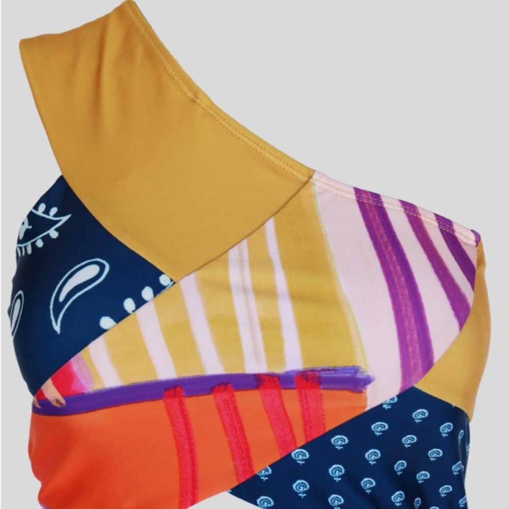 Colorful Patchwork Bikini Top - Picture 6 of 6